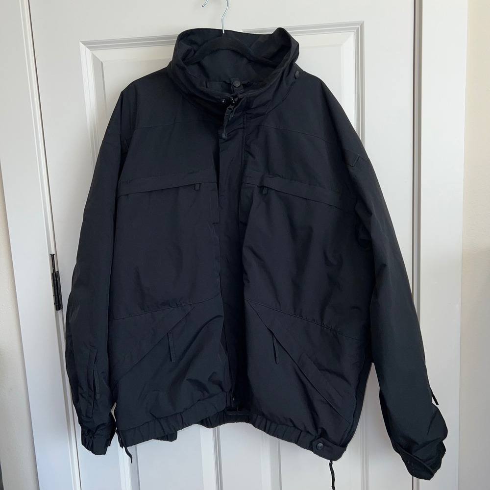 5.11 Tactical 3-In-1 Parka Convertible Workwear Jacket Black Size 3XL No Hood